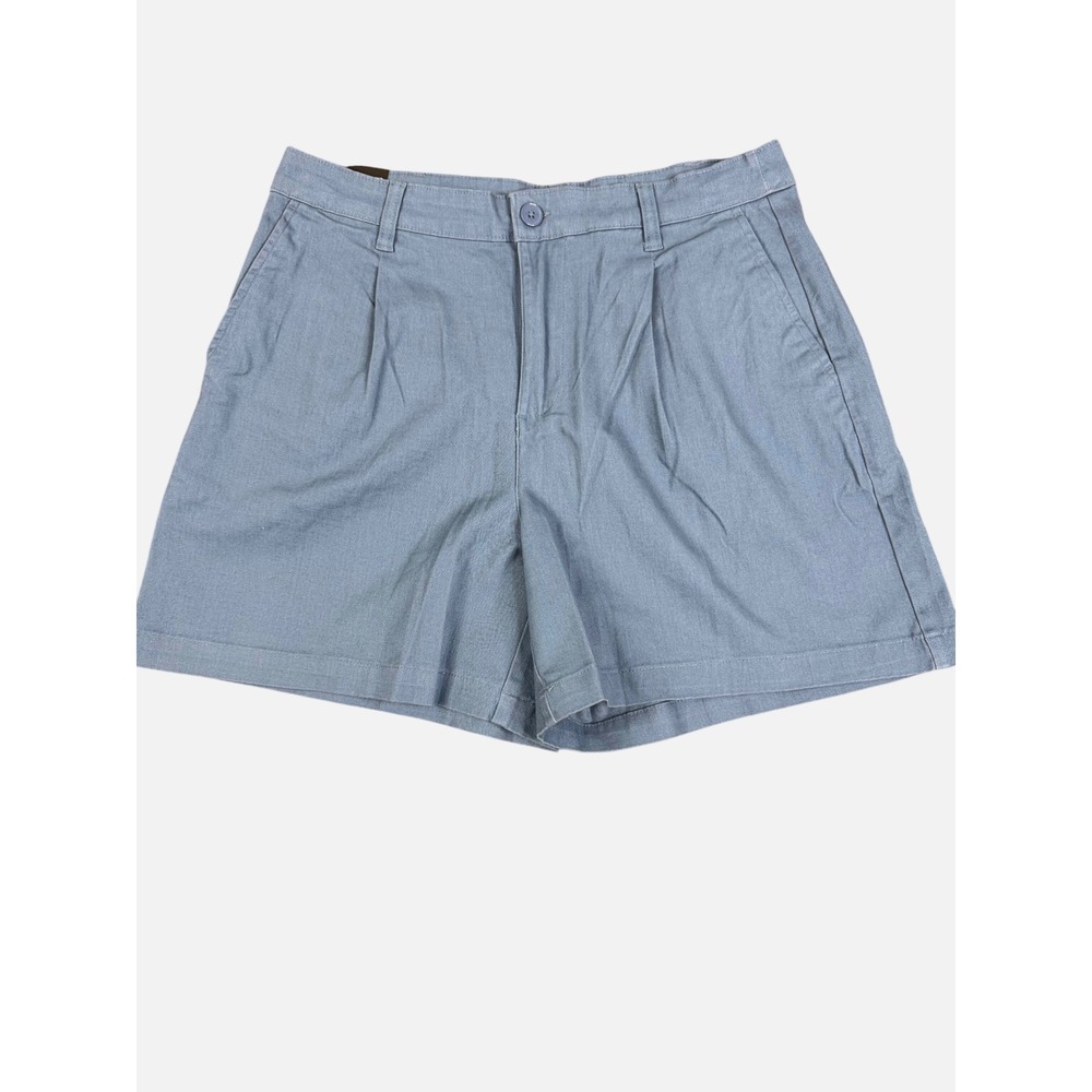 Banana Republic Women's Sz 10 Blue Pleat Front Shorts Cotton Blend Pockets